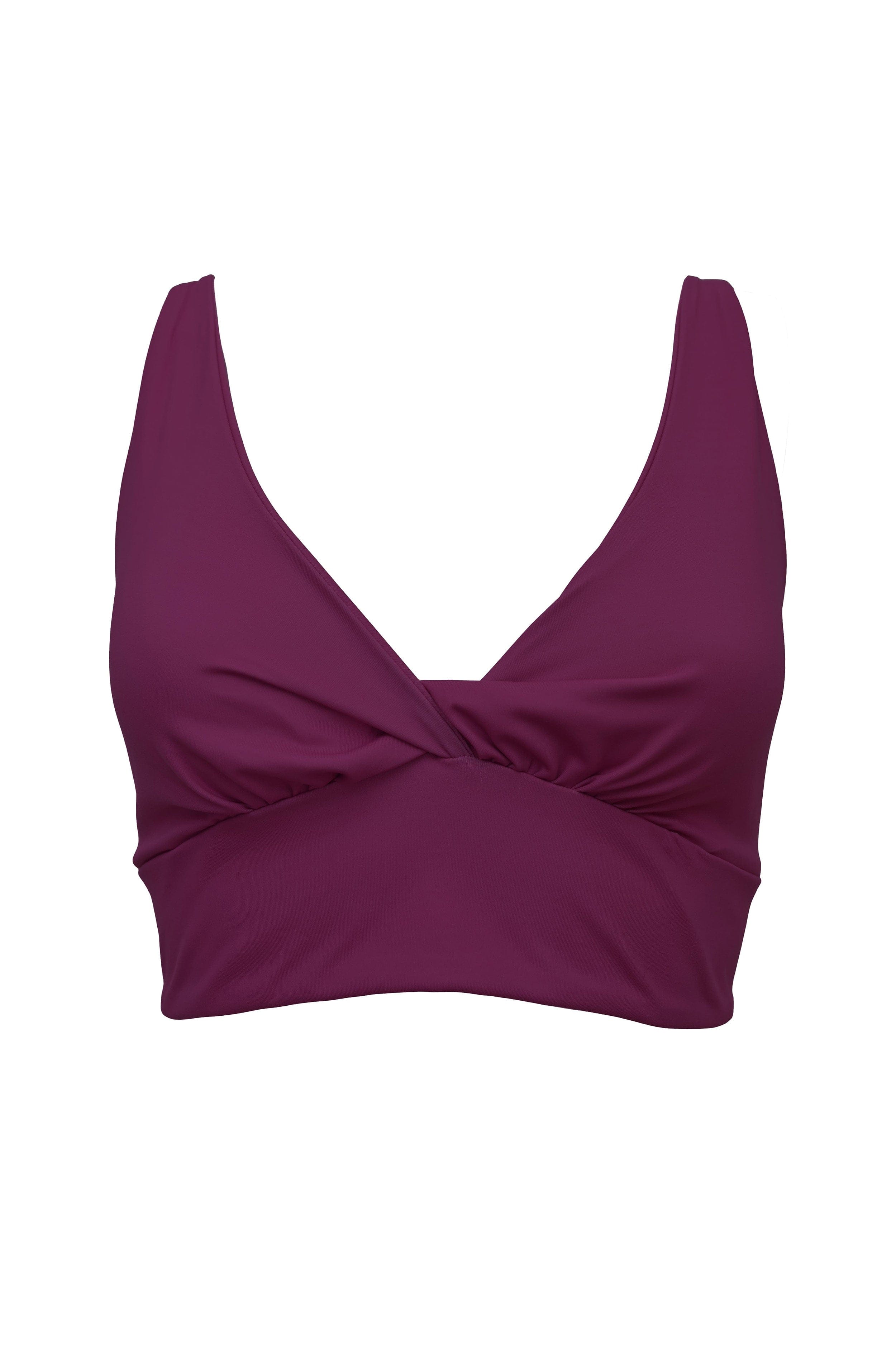 Lezat Bra Ada Organic Cotton Twist Around Sports Bra - Plum