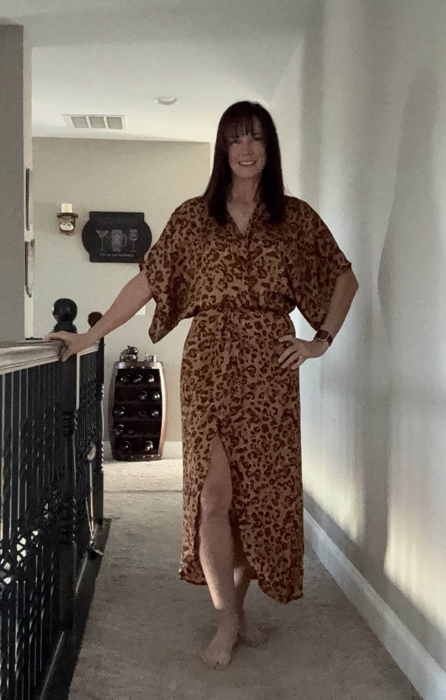 Lezat Dress Joey Maxi Dress - Caramel Leopard