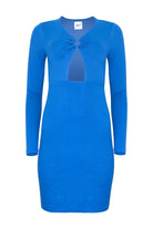 Lezat Dress Nelly Front Cut Out Modal Mini Dress - Azure