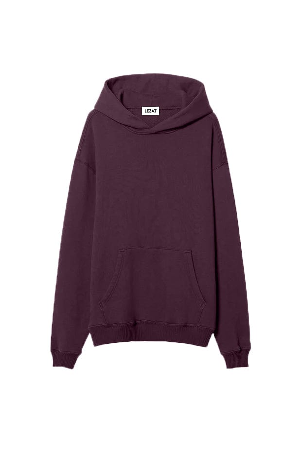 Lezat Pullover Italian Plum / S Juno Organic Cotton Oversized Heavyweight Hoodie Sweatshirt