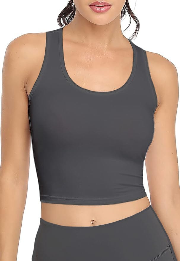 Lezat Tank Elsa Organic Cotton Racerback Tank - Dark Heather Grey