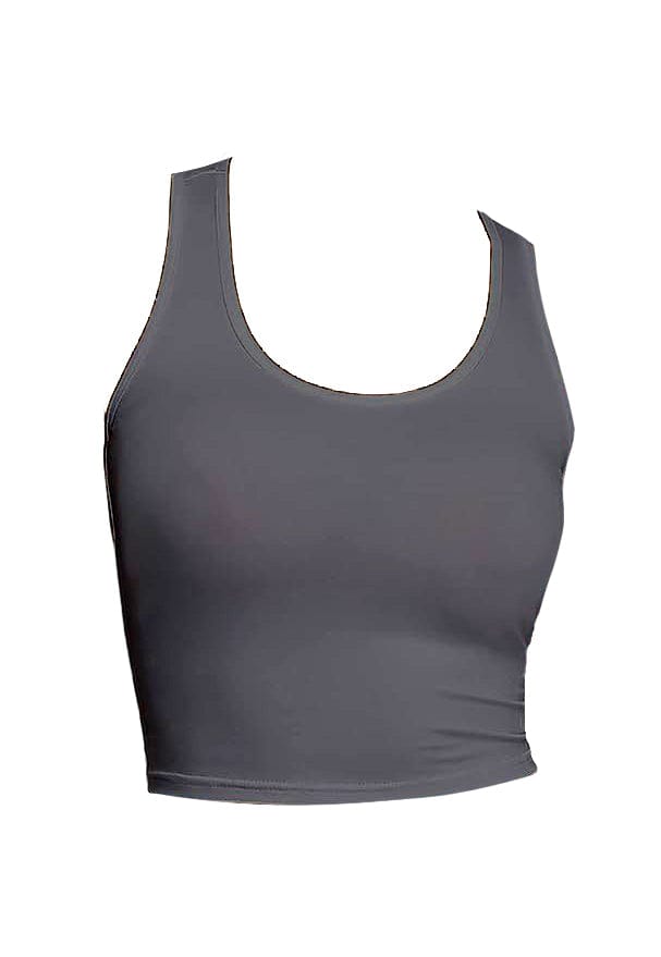 Lezat Tank Elsa Organic Cotton Racerback Tank - Dark Heather Grey