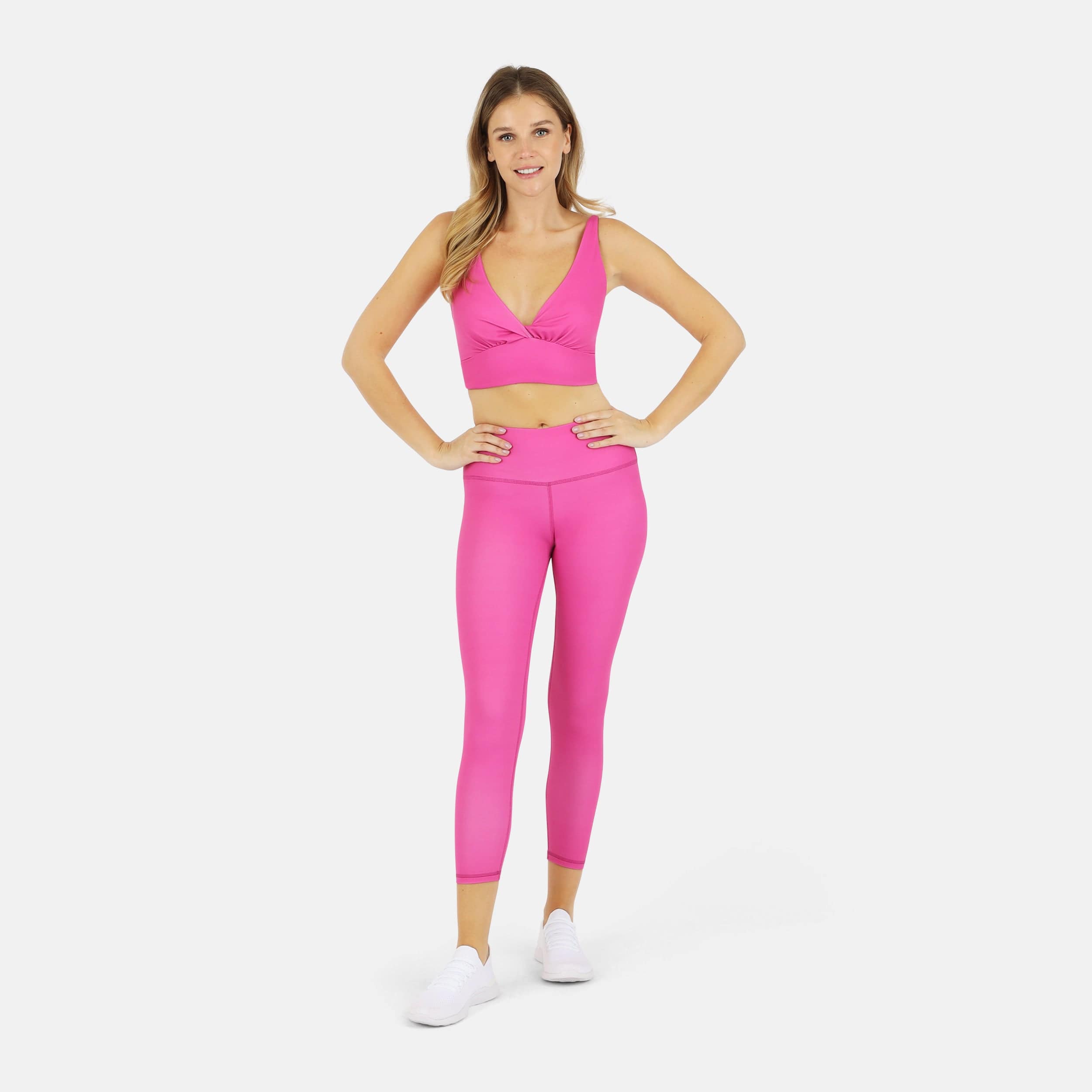 Lezat Bra Ada Organic Cotton Twist Around Sports Bra - Pink Aster