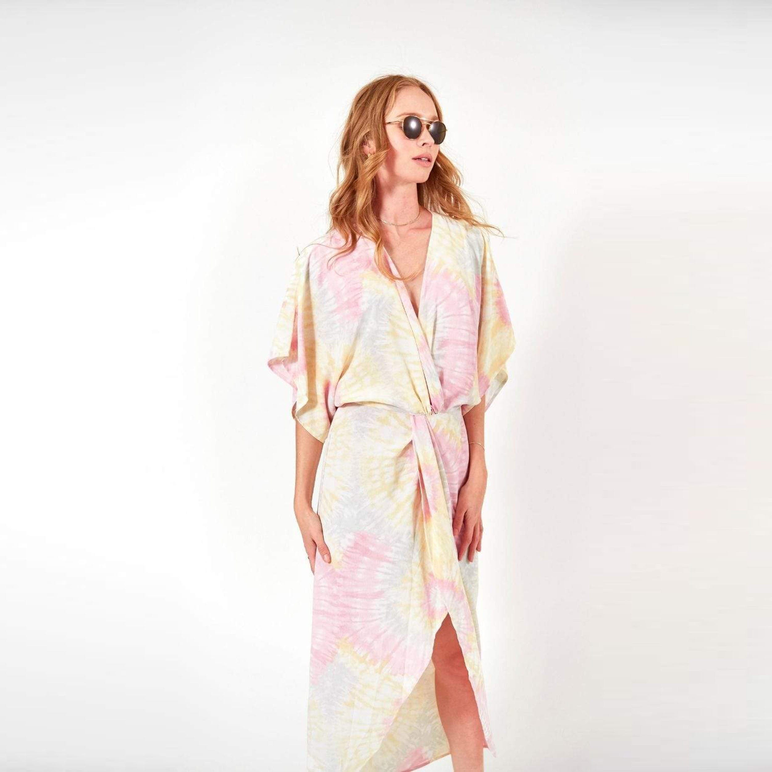 Lezat Dress Joey Maxi Dress - Pink Sorbet Tie Dye