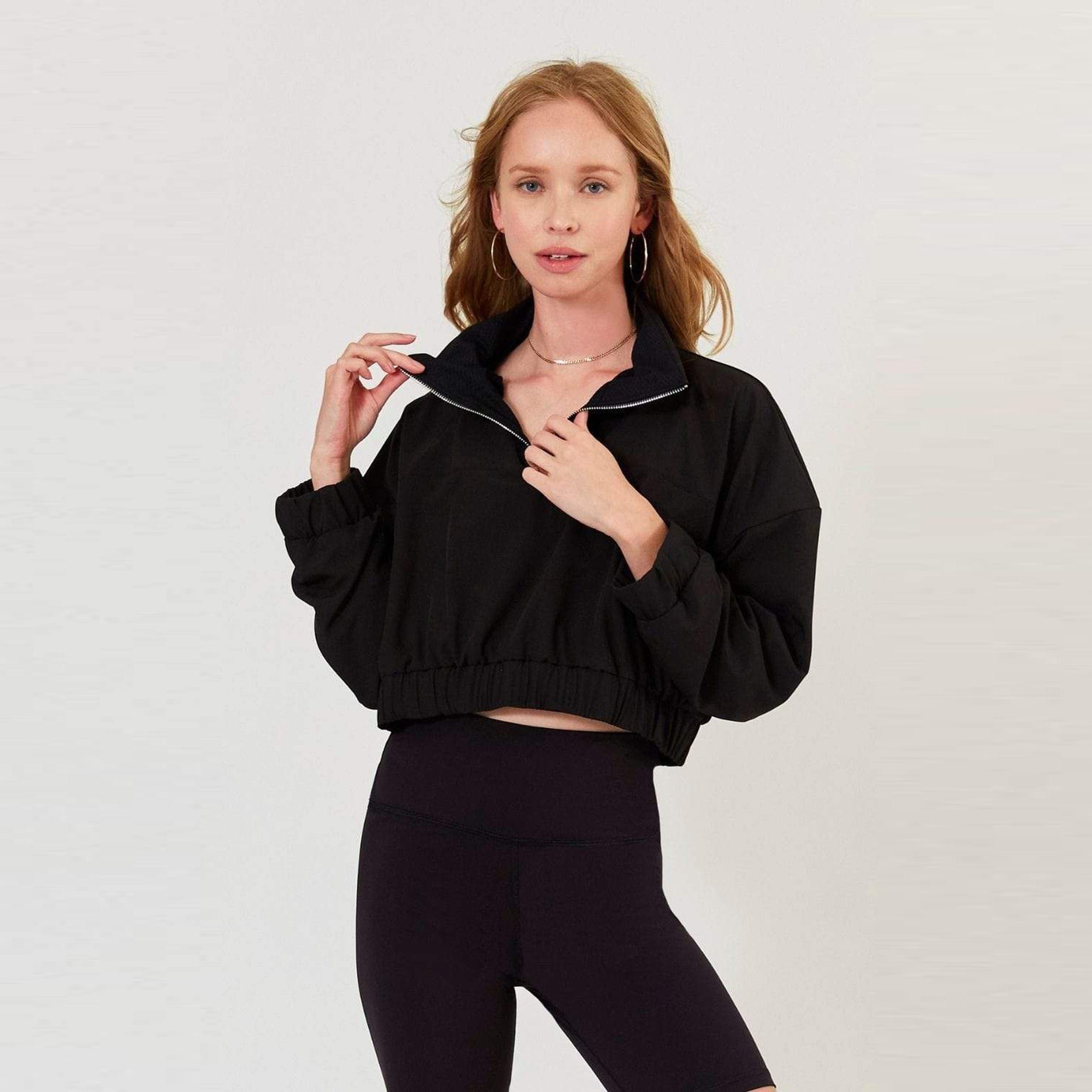 Lezat Jacket Sadie Cropped Windbreaker - Black