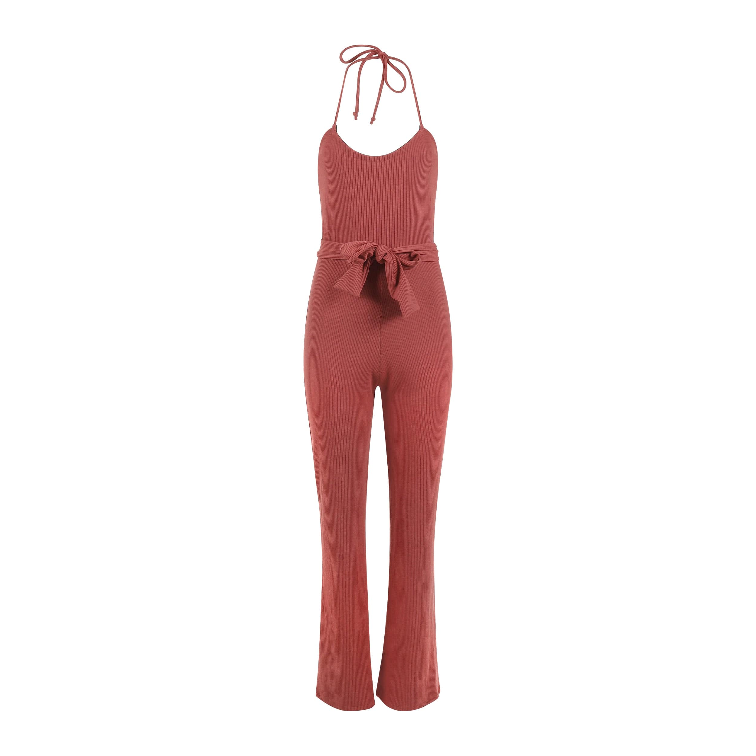 Lezat Jumpsuit Lindsey Halter Jumpsuit - Cinnamon