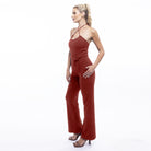 Lezat Jumpsuit Lindsey Halter Jumpsuit - Cinnamon