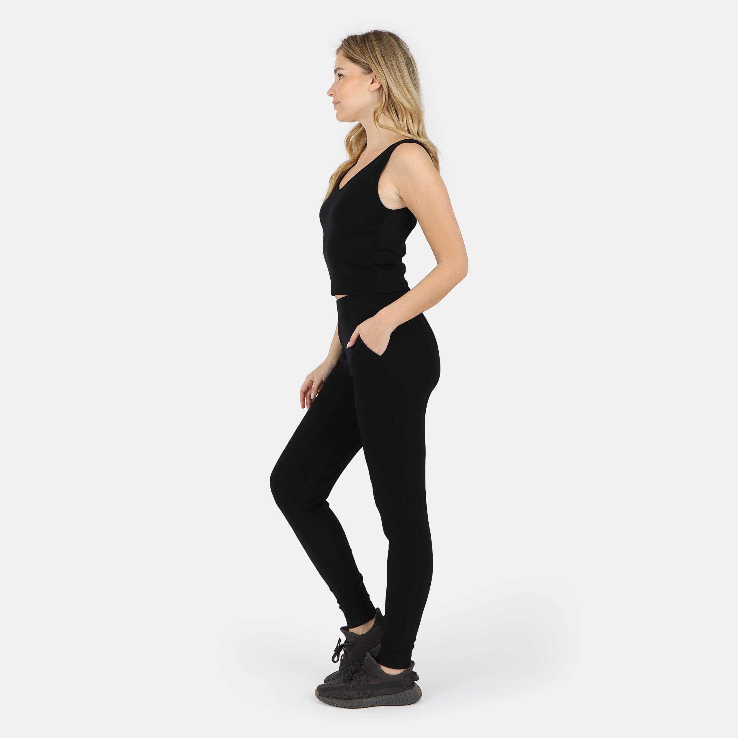 Lezat Jumpsuit Self-Love Rib Tank - Black