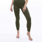 Lezat Legging Rib 7/8 High Waisted Legging - Heather Forest Green