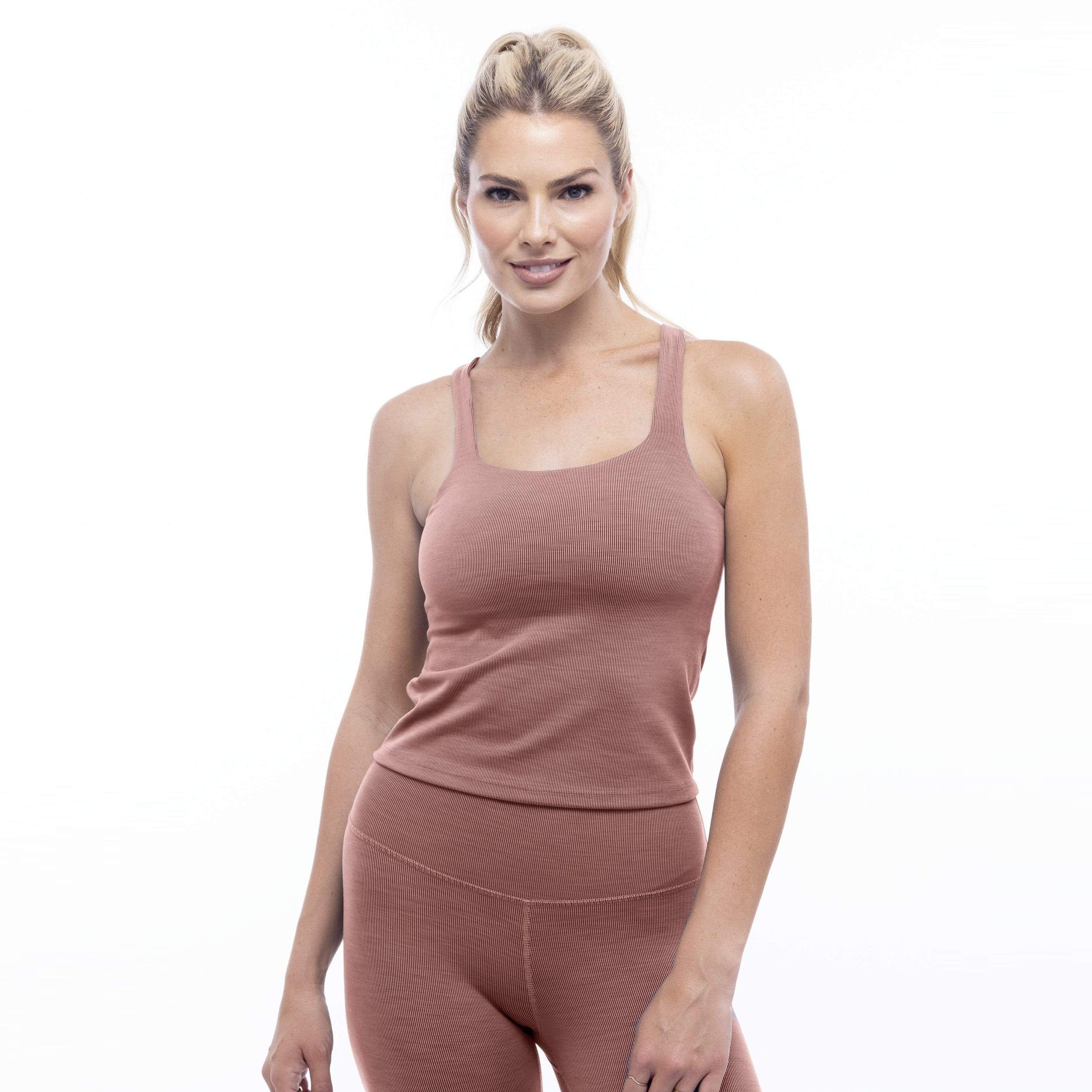 Lezat Legging Rib 7/8 High Waisted Legging - Rose