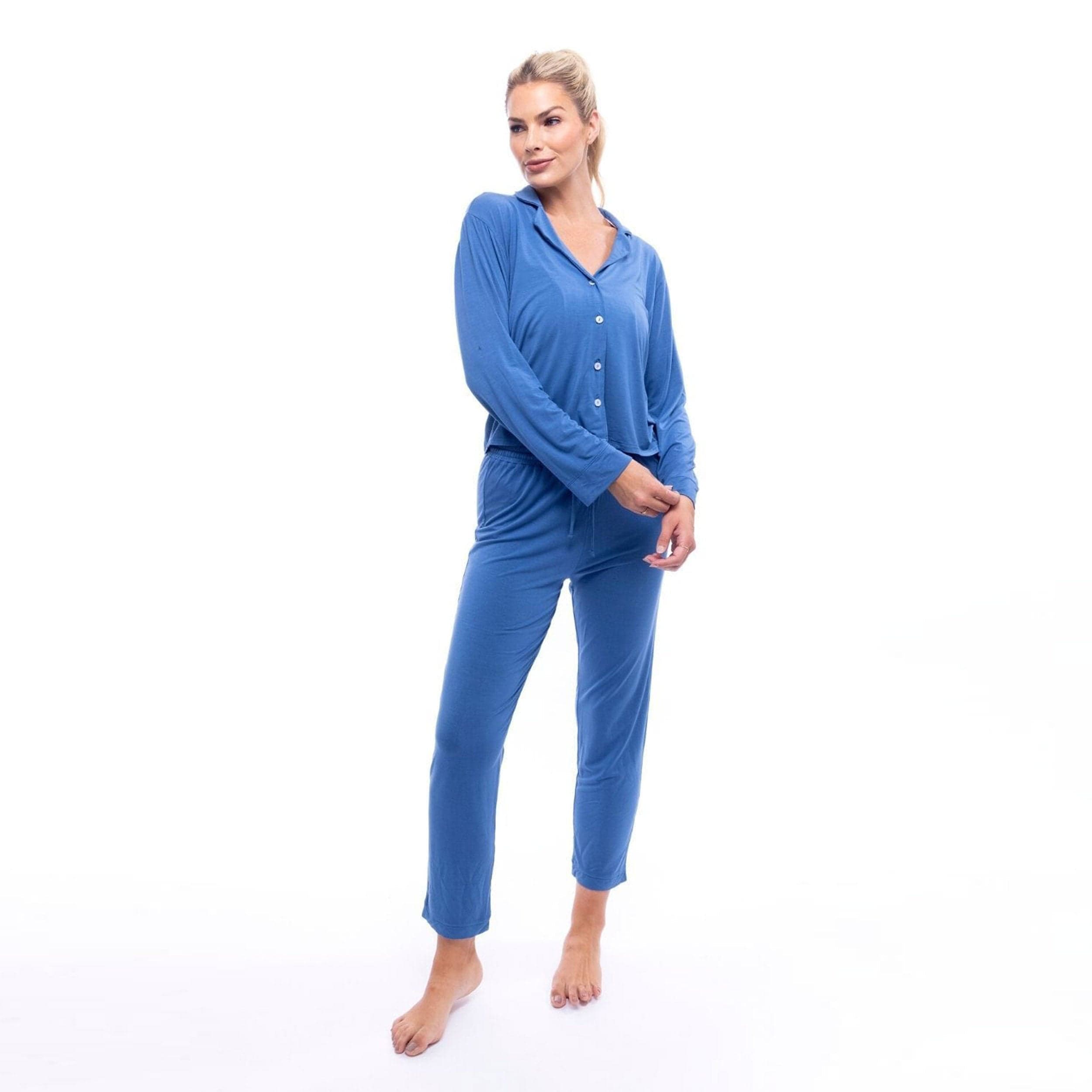 Lezat Pajamas Maggie Modal Lounge Set - Blue Moon