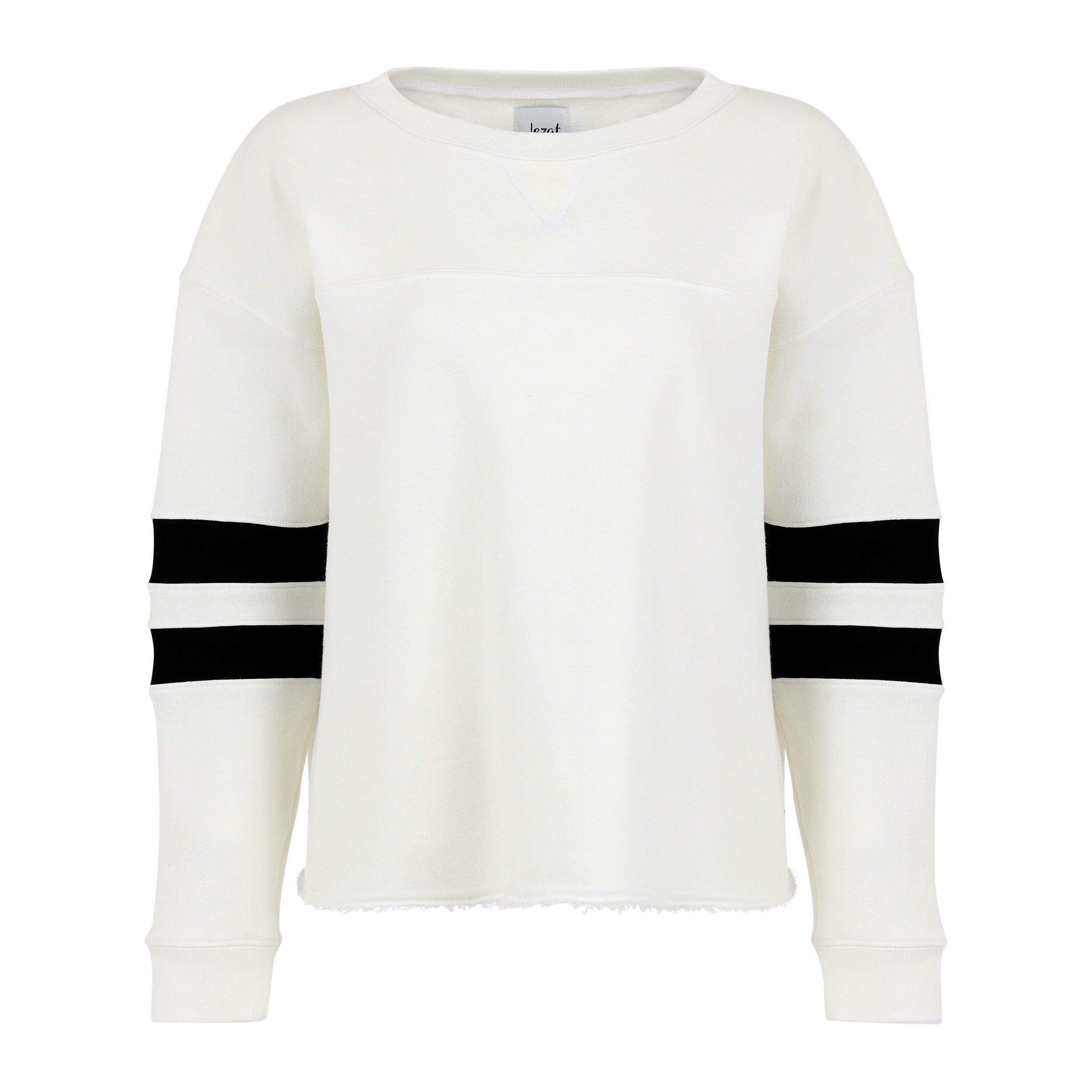 Lezat Pullover Gilda Organic Cotton Varsity Sweatshirt - White