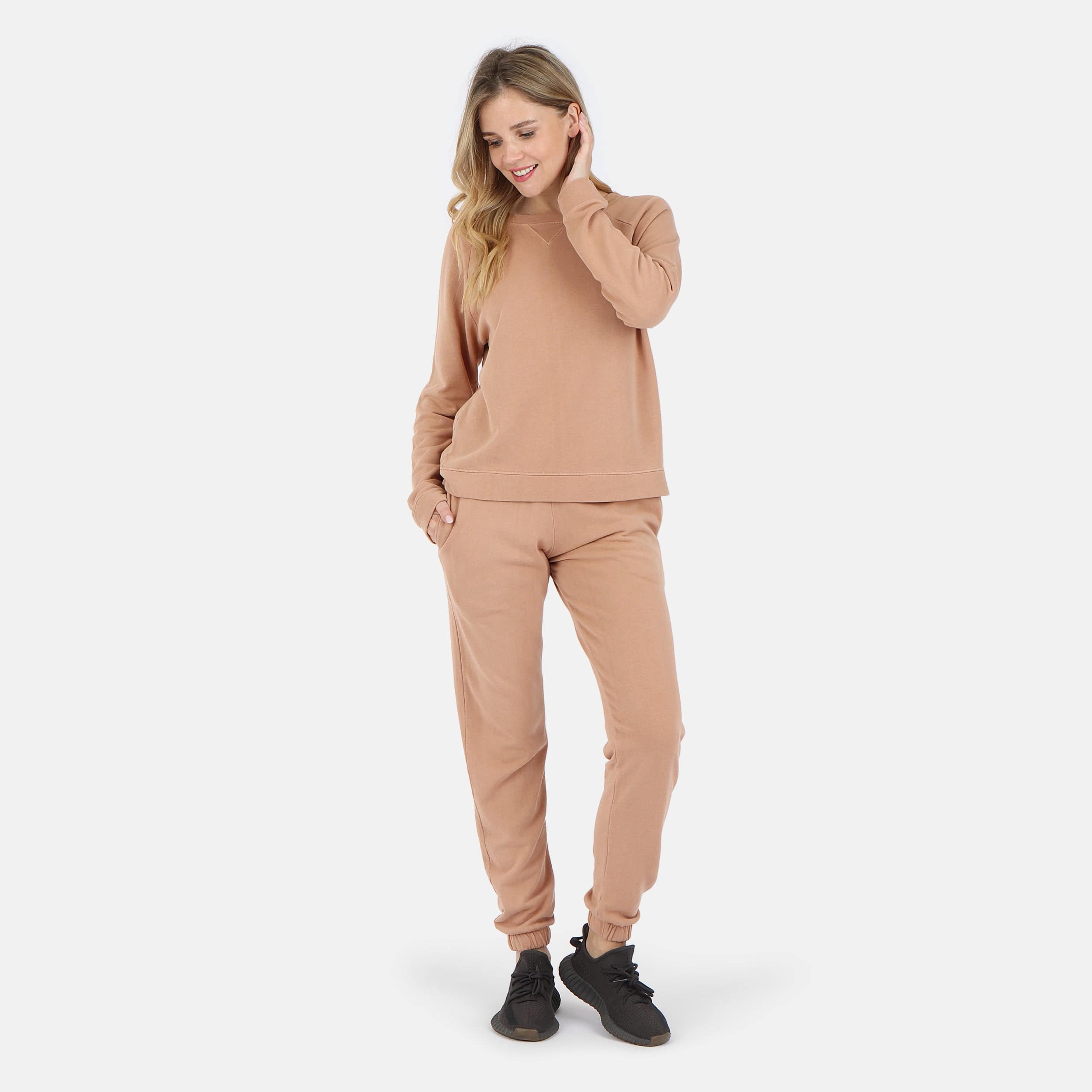 Lezat Sweatpants Melody Everyday Natural Pullover Sweatshirt - Camel