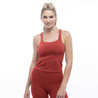 Lezat Tank Rib Square Neck Tank - Cayenne