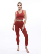 Lezat Tank Rib V-Neck Cropped Tank - Cayenne