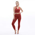 Lezat Tank Rib V-Neck Cropped Tank - Cayenne