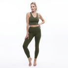 Lezat Tank Rib V-Neck Cropped Tank - Heather Forest Green