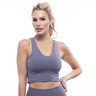 Lezat Tank Rib V-Neck Cropped Tank - Slate